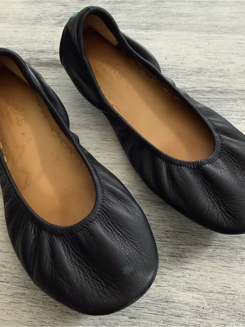 Tieks Black Leather Ballet Flats size 8